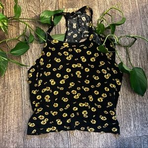 Sunflower Tank with Open Slit Back